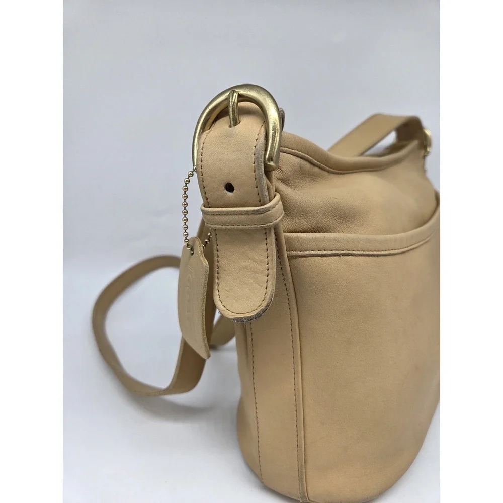 Coach 4143 Worth Bag Glove‑Tanned Leather Shoulder Bag Beige Vintage‎ Made USA